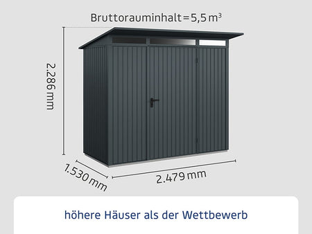 Ecostar Gerätehaus Trend-P,Typ 1, Anthrazitgrau, 1 flg