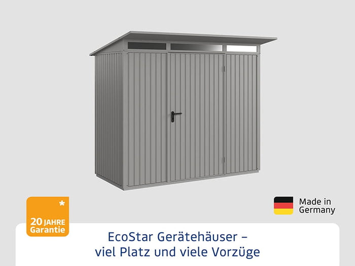 Ecostar Gerätehaus Trend-P,Typ 1, Grau Aluminium, 1 flg