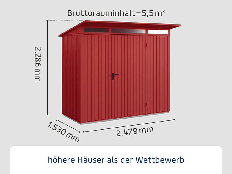 Ecostar Gerätehaus Trend-P,Typ 1, Purpurrot, 1 flg