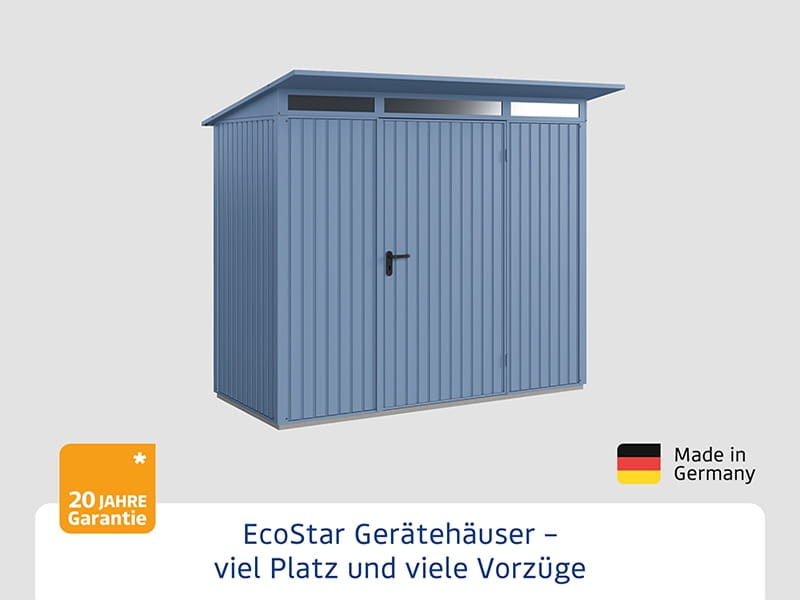 Ecostar Gerätehaus Trend-P,Typ 1, Taubenblau, 1 flg