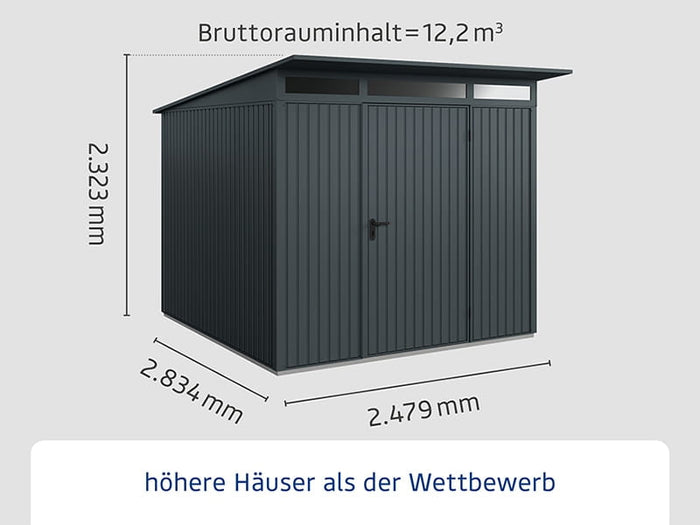 Ecostar Gerätehaus Trend-P,Typ 2, Anthrazitgrau, 1 flg