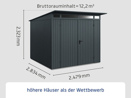 Ecostar Gerätehaus Trend-P,Typ 2, Anthrazitgrau, 2 flg