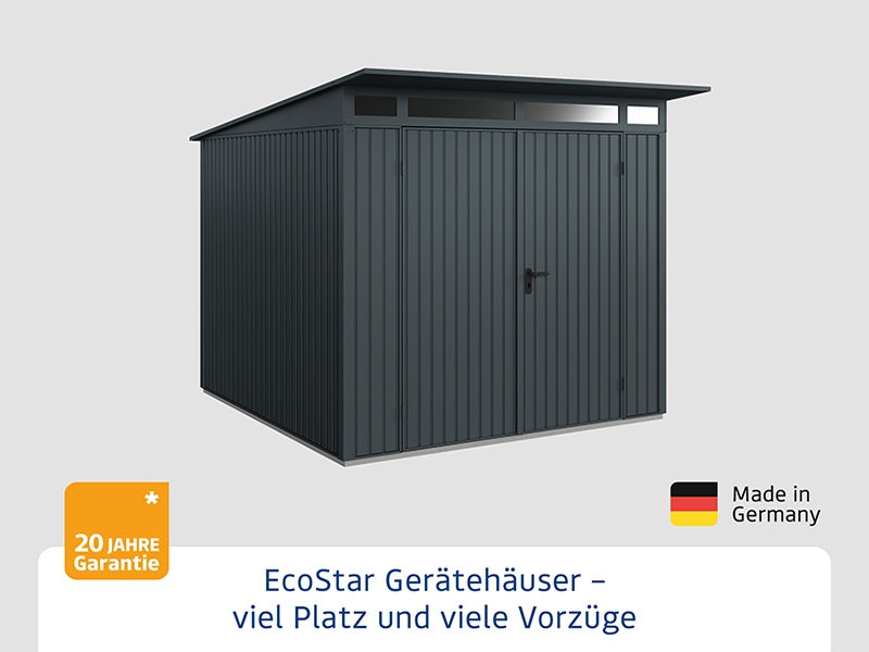 Ecostar Gerätehaus Trend-P,Typ 2, Anthrazitgrau, 2 flg