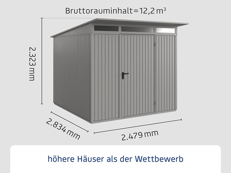 Ecostar Gerätehaus Trend-P,Typ 2, Grau Aluminum, 1 flg