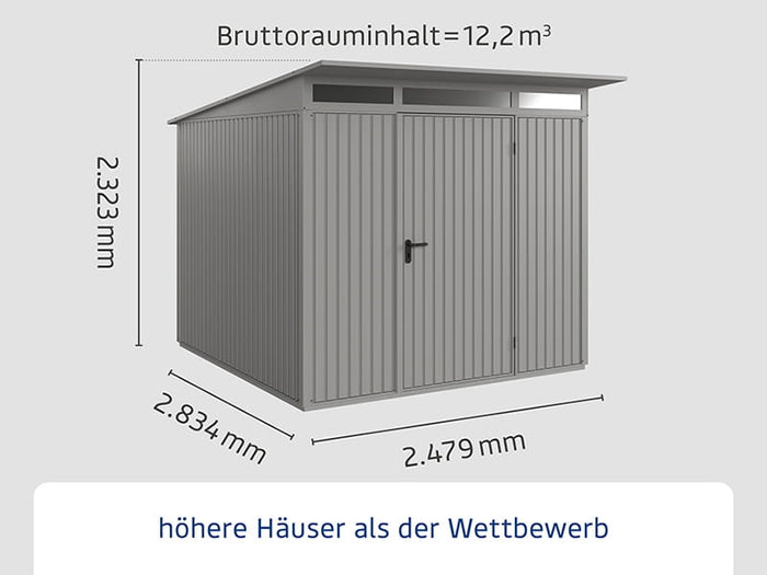 Ecostar Gerätehaus Trend-P,Typ 2, Grau Aluminum, 1 flg