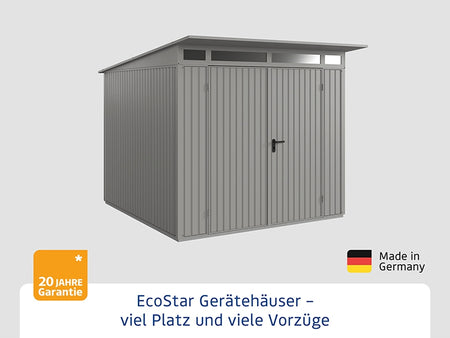 Ecostar Gerätehaus Trend-P,Typ 2, Grau Aluminum, 2 flg