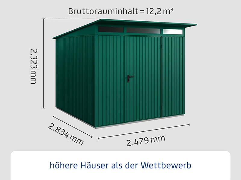 Ecostar Gerätehaus Trend-P,Typ 2, Moosgrün, 1 flg