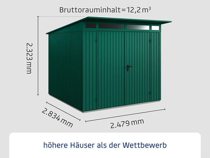 Ecostar Gerätehaus Trend-P,Typ 2, Moosgrün, 2 flg