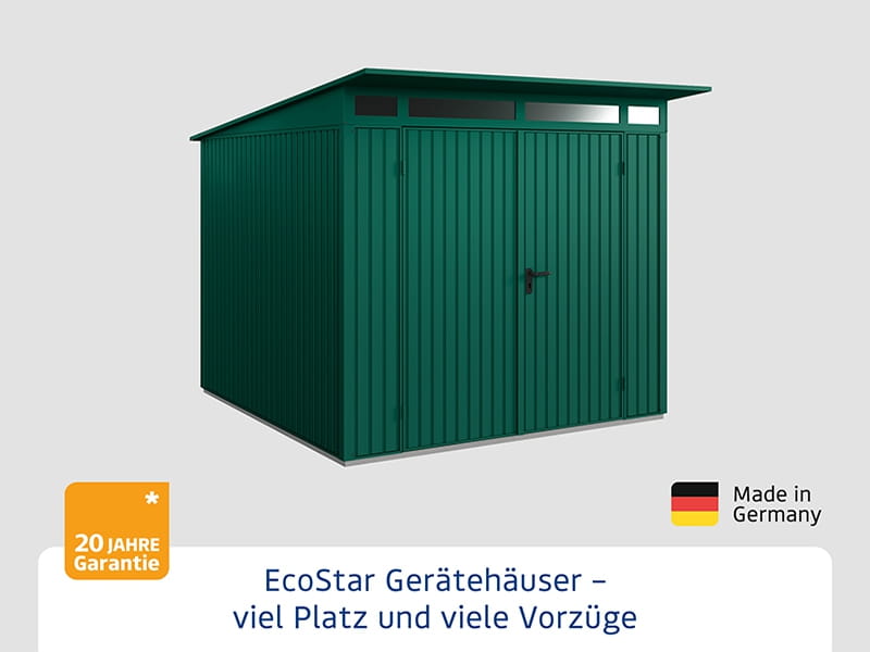 Ecostar Gerätehaus Trend-P,Typ 2, Moosgrün, 2 flg