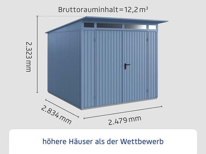 Ecostar Gerätehaus Trend-P,Typ 2, Taubenblau, 2 flg