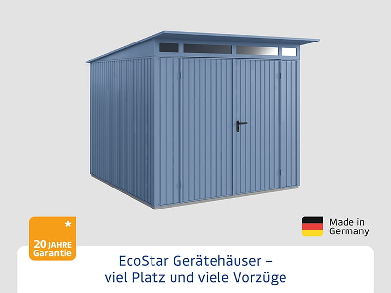 Ecostar Gerätehaus Trend-P,Typ 2, Taubenblau, 2 flg