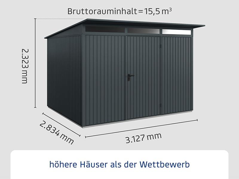 Ecostar Gerätehaus Trend-P,Typ 3, Anthrazitgrau, 1 flg
