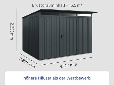 Ecostar Gerätehaus Trend-P,Typ 3, Anthrazitgrau, 1 flg
