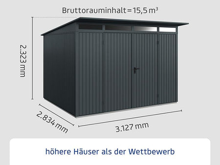 Ecostar Gerätehaus Trend-P,Typ 3, Anthrazitgrau, 2 flg