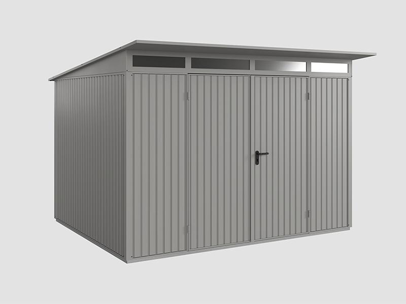 Ecostar Gerätehaus Trend-P,Typ 3, Grau Aluminum, 2 flg