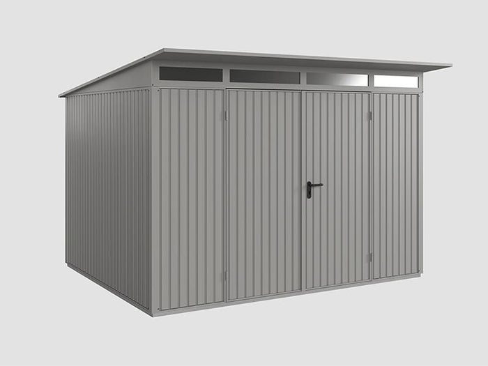 Ecostar Gerätehaus Trend-P,Typ 3, Grau Aluminum, 2 flg