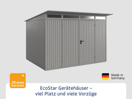 Ecostar Gerätehaus Trend-P,Typ 3, Grau Aluminum, 2 flg