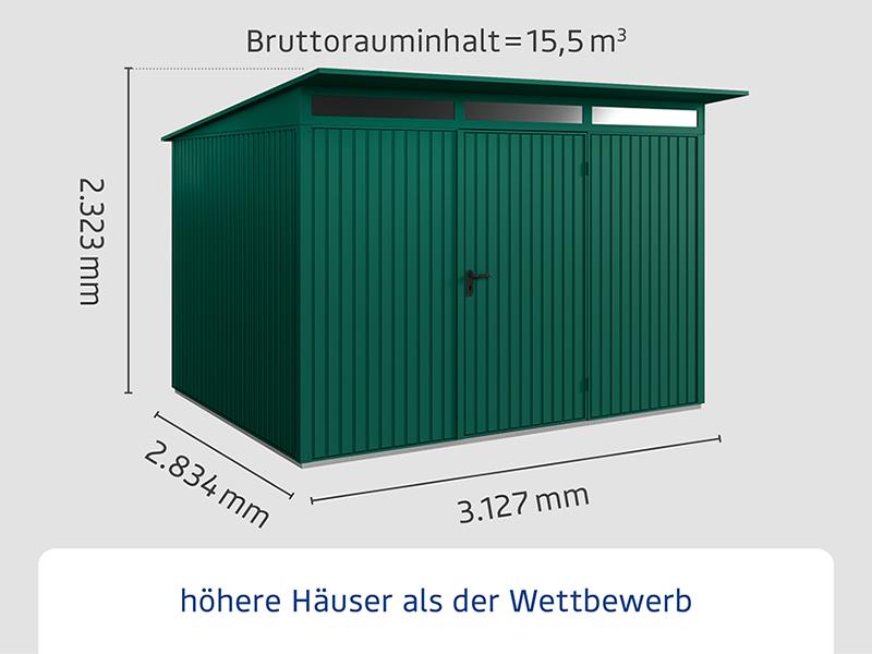 Ecostar Gerätehaus Trend-P,Typ 3, Moosgrün, 1 flg