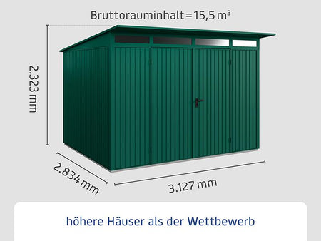 Ecostar Gerätehaus Trend-P,Typ 3, Moosgrün, 2 flg