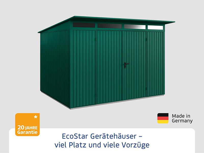 Ecostar Gerätehaus Trend-P,Typ 3, Moosgrün, 2 flg
