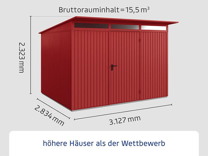 Ecostar Gerätehaus Trend-P,Typ 3, Purpurrot, 1 flg