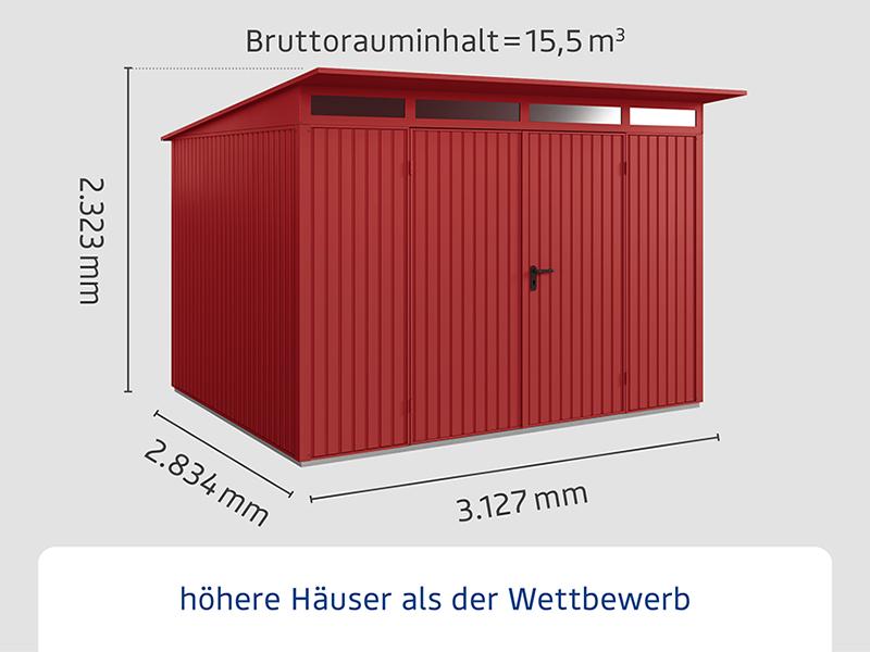 Ecostar Gerätehaus Trend-P,Typ 3, Purpurrot, 2 flg