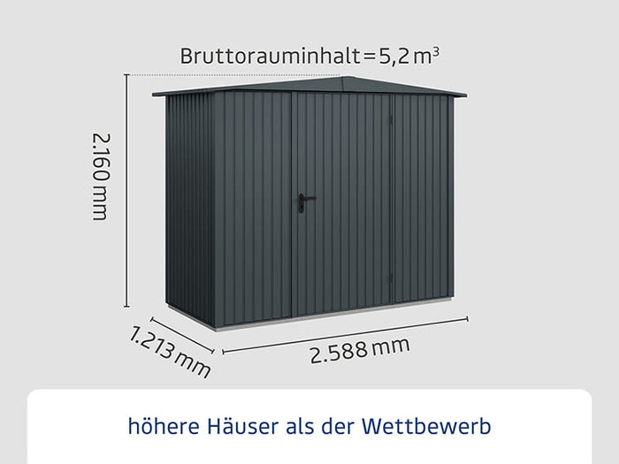 Ecostar Gerätehaus Trend-S,Typ 1, Anthrazitgrau, 1 flg