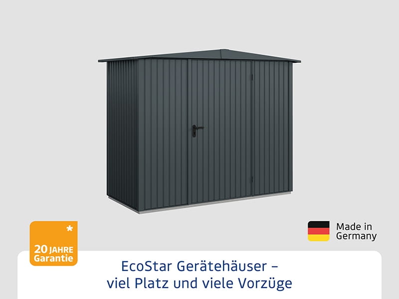 Ecostar Gerätehaus Trend-S,Typ 1, Anthrazitgrau, 1 flg
