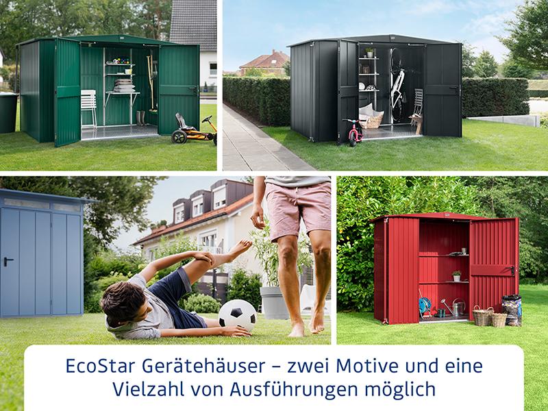 Ecostar Gerätehaus Trend-S,Typ 1, Grau Aluminum, 1 flg
