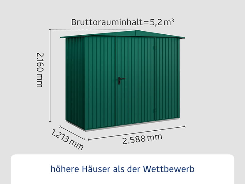 Ecostar Gerätehaus Trend-S,Typ 1, Moosgrün, 1 flg