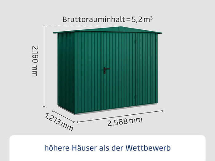 Ecostar Gerätehaus Trend-S,Typ 1, Moosgrün, 1 flg