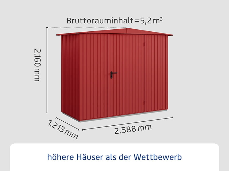 Ecostar Gerätehaus Trend-S,Typ 1, Purpurrot, 1 flg