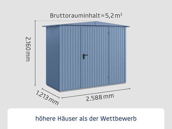 Ecostar Gerätehaus Trend-S,Typ 1, Taubenblau, 1 flg