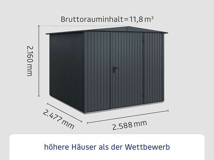 Ecostar Gerätehaus Trend-S,Typ 2, Anthrazitgrau, 1 flg