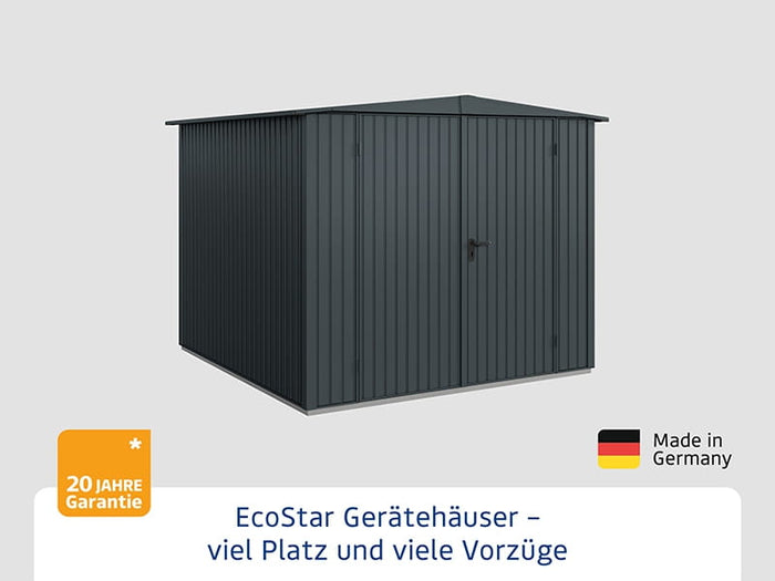 Ecostar Gerätehaus Trend-S,Typ 2, Anthrazitgrau, 2 flg