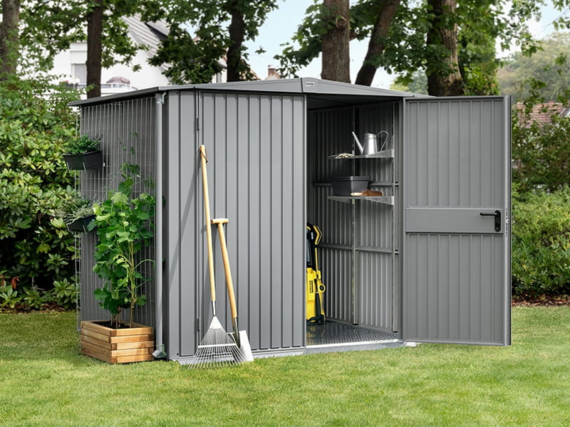 Ecostar Gerätehaus Trend-S,Typ 2, Grau Aluminum, 2 flg