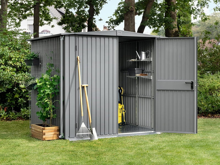 Ecostar Gerätehaus Trend-S,Typ 2, Grau Aluminum, 2 flg