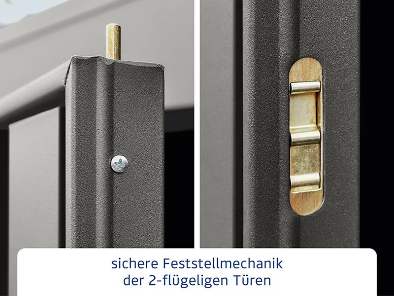 Ecostar Gerätehaus Trend-S,Typ 2, Grau Aluminum, 2 flg