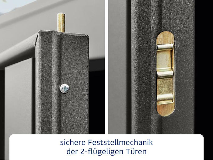 Ecostar Gerätehaus Trend-S,Typ 2, Grau Aluminum, 2 flg