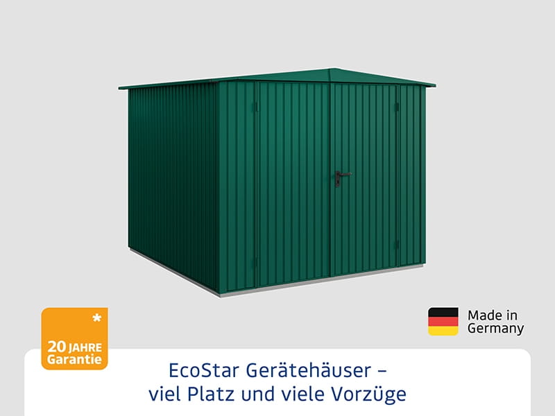 Ecostar Gerätehaus Trend-S,Typ 2, Moosgrün, 2 flg