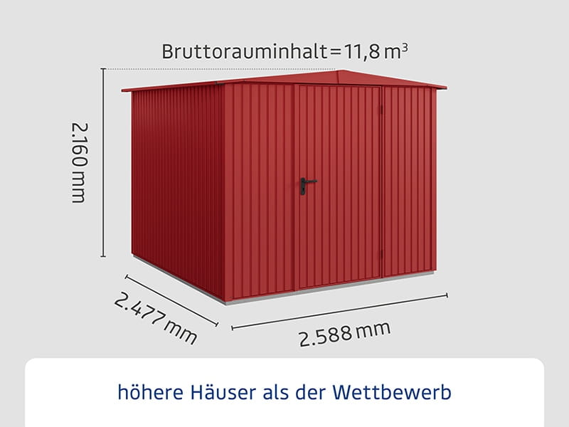 Ecostar Gerätehaus Trend-S,Typ 2, Purpurrot, 1 flg