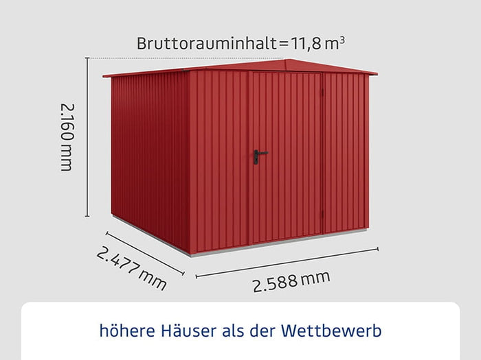 Ecostar Gerätehaus Trend-S,Typ 2, Purpurrot, 1 flg