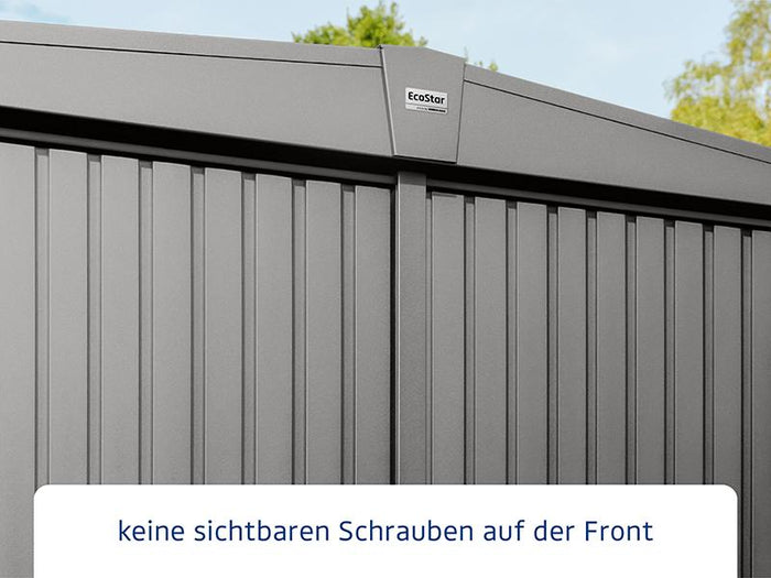 Ecostar Gerätehaus Trend-S,Typ 3, Grau Aluminum, 1 flg