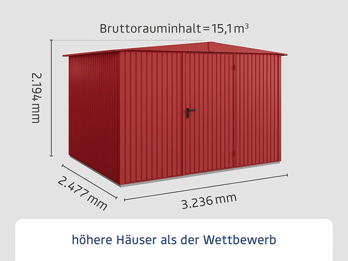 Ecostar Gerätehaus Trend-S,Typ 3, Purpurrot, 1 flg