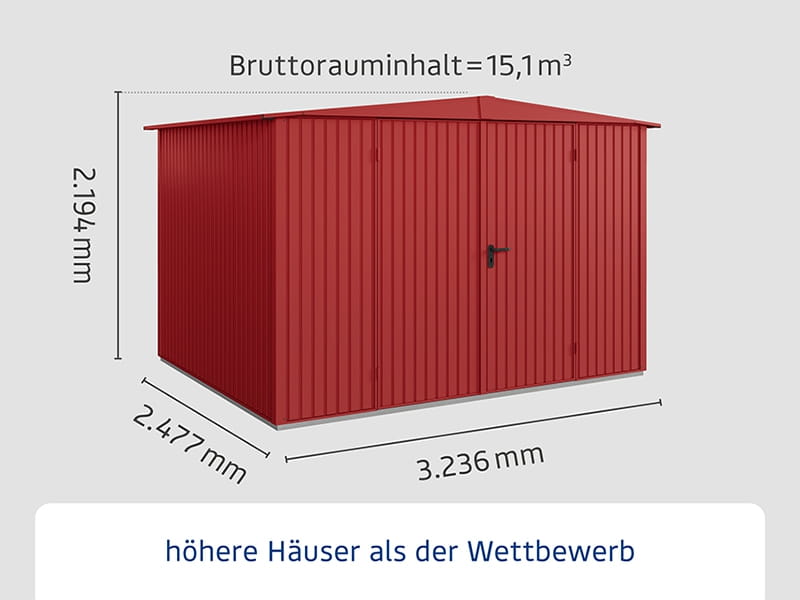 Ecostar Gerätehaus Trend-S,Typ 3, Purpurrot, 2 flg