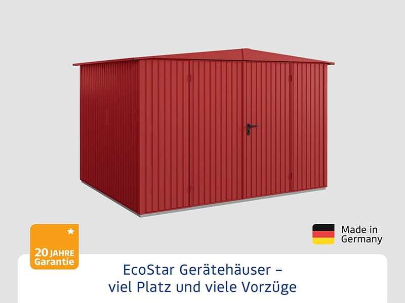 Ecostar Gerätehaus Trend-S,Typ 3, Purpurrot, 2 flg