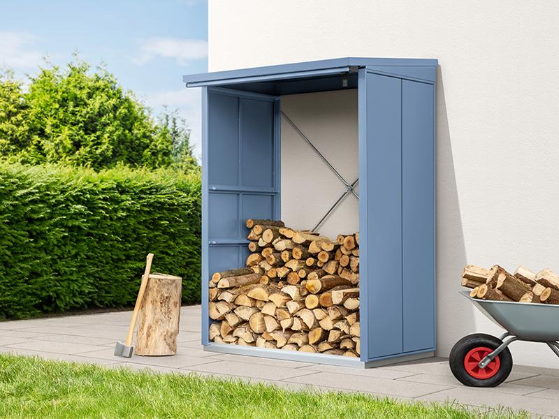 EcoStar Kaminholzregal ,ELEGANT-V,TYP1, Taubenblau
