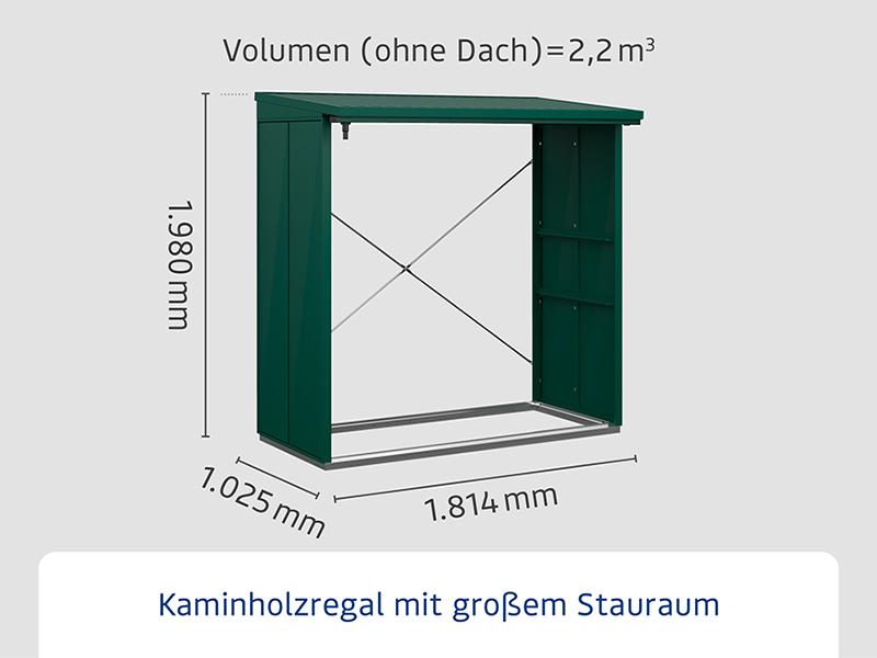 EcoStar Kaminholzregal ,ELEGANT-V,TYP2, Moosgrün