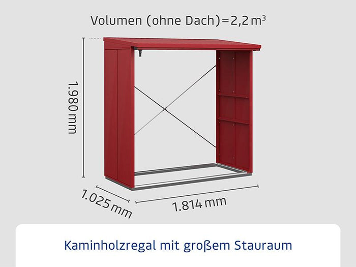 EcoStar Kaminholzregal ,ELEGANT-V,TYP2, Purpurrot