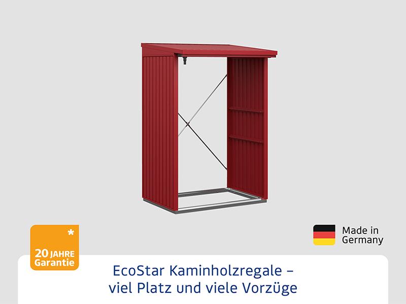 EcoStar Kaminholzregal ,TREND-V,TYP1, Purpurrot